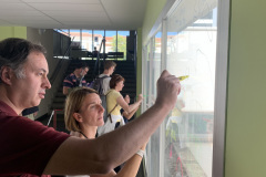 drawing the windows of Picasso high school to assess mobility in Almadén.